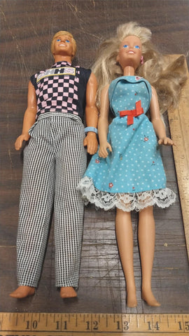 1980's Mattel BHHS Outfit Ken Barbie Blue Dress Blonde Hair Blue Eyes Couple