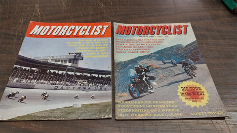 Vtg 2 Magazines Motorcyclist Jan 1967 May 1966 Races Advertising Reading Collect