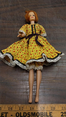 1958 Mattel MCMLV111 Vintage Filly Dress Red Short Hair Blue Eyes