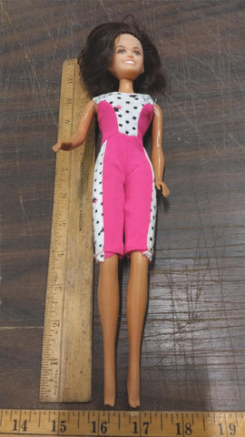 1966 Mattel Work Out Dance Short Brown Hair Brown Eyes Pink Stars