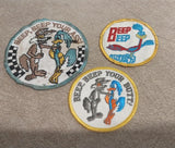 Vtg Mopar Muscle Car Plymouth Road Runner Set of 3 Patches Beep Beep