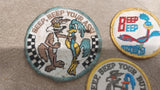 Vtg Mopar Muscle Car Plymouth Road Runner Set of 3 Patches Beep Beep