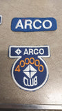 Vtg Arco Club Set of 4 Gasoline Station Patches Embroidered 400000 350000