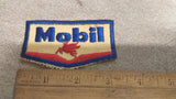 Vintage Mobil Gas Oil Pegasus Embroidered Sew on Only Patch Navy Blue Red Gold