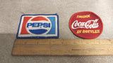 Vtg Pepsi Coca Cola Drink in Bottles Patches Pair Soda Pop Beverage Embroidered