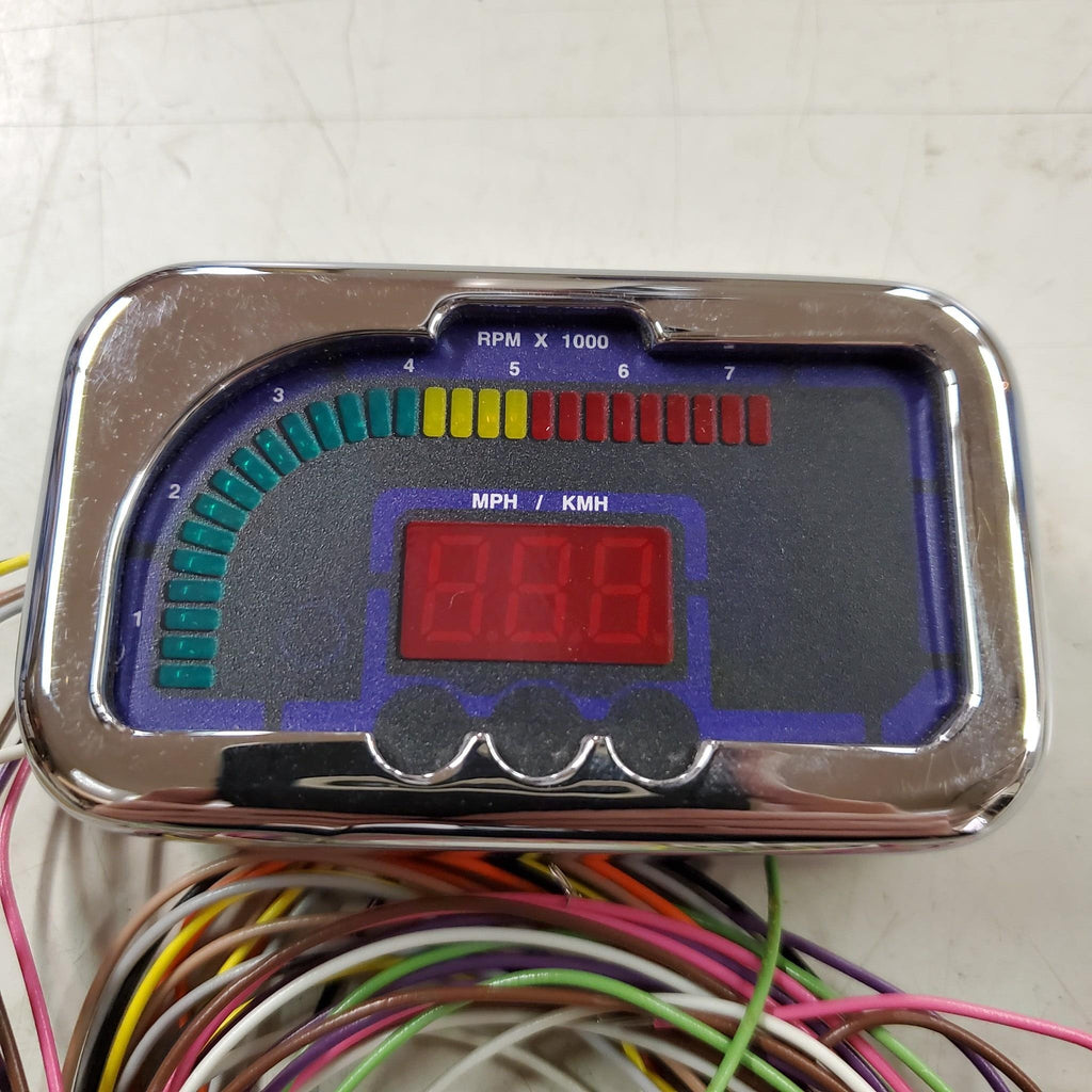 Handlebar Chrome Digital Instrument Panel Speedo bar graph Tach Bar Mo ...