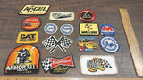 Lot of 15 Patches Racing Oil Armor All Budweiser Grey Rock Cat Deisel Pure Hodak
