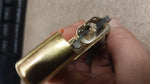 January 1999 6 Camel Heard Corners Solid Brass Zippo Unfired Gold Blue