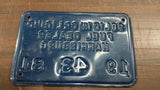 Vtg Solid Liquid Fuel Dealer Harrisburg 1981 Plates Tags Gas Oil Sign Tin Blue
