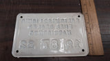 Vtg White Tin Oil Sign 1982 Solid Liquid Fuel Dealer Harrisburg Plates Tags