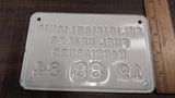 Vtg White Blue 1984 Solid Liquid Fuel Dealer Harrisburg Plates Tags Tin Oil