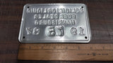 Vtg 1987 Maroon Solid Liquid Fuel Dealer Harrisburg Tin Sign Oil Gas Tags Plate