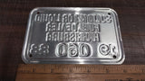 Vtg Gold Oil Gas Tags Plate 1988 Solid Liquid Fuel Dealer Harrisburg Tin Sign