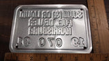 White Red Vtg 1991 Solid Liquid Fuel Dealer Harrisbug Oil Gas Tags Plate Tin Sig