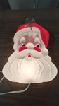Vtg Retro Double Sided Santa Face Blow Mold Light Up Christmas Decor Window Wall