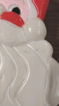 Vtg Retro Double Sided Santa Face Blow Mold Light Up Christmas Decor Window Wall