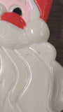 Vtg Retro Double Sided Santa Face Blow Mold Light Up Christmas Decor Window Wall