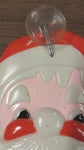 Vtg Retro Double Sided Santa Face Blow Mold Light Up Christmas Decor Window Wall