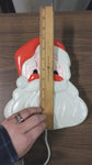 Vtg Retro Double Sided Santa Face Blow Mold Light Up Christmas Decor Window Wall