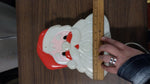 Vtg Retro Double Sided Santa Face Blow Mold Light Up Christmas Decor Window Wall