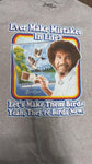 Bob Ross Small Grey T-shirt Painting Lets Make Them Birds Landscape Color