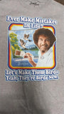 Bob Ross Small Grey T-shirt Painting Lets Make Them Birds Landscape Color