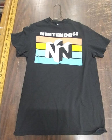 Small Black Nintendo 64 Logo T-Shirt Gaming Video Games Throwback