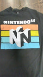Small Black Nintendo 64 Logo T-Shirt Gaming Video Games Throwback