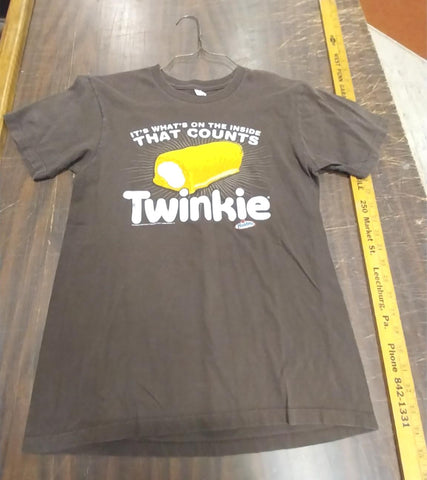 2010 Small Brown Hostess Twinkie T-shirt "Its what's on the inside that counts"