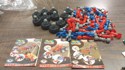 89 PCS Zoob Racers Car Trucks Design Kit Modeling 3 Guide Books Toys Plastic