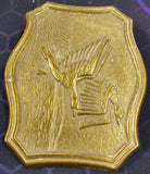 VTG Rare 1970s Flying Geese Ducks Solid Brass Hunting Wildlife Belt Buckle