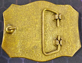 VTG Rare 1970s Flying Geese Ducks Solid Brass Hunting Wildlife Belt Buckle