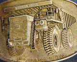 VTG 1970s Lectra Haul Unit Rig Heavy Equipment Co Dump Truck Belt Buckle Cat