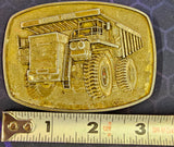 VTG 1970s Lectra Haul Unit Rig Heavy Equipment Co Dump Truck Belt Buckle Cat