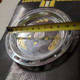 NOS Chrome Pulley Cover Flame Insert Harley Big Twin 1980 ^ 61 Tooth Final Drive