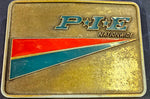 VTG 1980s PIE Nationwide Trucking Ryder Truck Semi Driver Trucker Belt Buckle