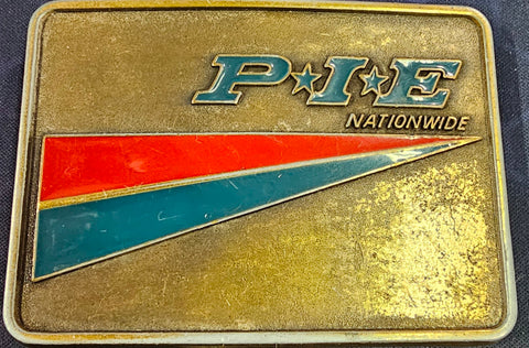 VTG 1980s PIE Nationwide Trucking Ryder Truck Semi Driver Trucker Belt Buckle