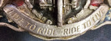VTG 1987 Bergamot Live to Ride Motorcycle Harley Chopper Shovelhead Belt Buckle