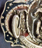 VTG 1987 Bergamot Live to Ride Motorcycle Harley Chopper Shovelhead Belt Buckle