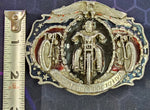 VTG 1987 Bergamot Live to Ride Motorcycle Harley Chopper Shovelhead Belt Buckle