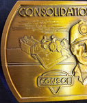 VTG 1982 Consol Coal Company Gold 3D Belt Buckle Jenkin Jones Mine Safety Award