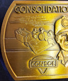 VTG 1982 Consol Coal Company Gold 3D Belt Buckle Jenkin Jones Mine Safety Award