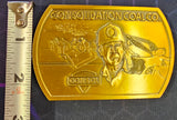 VTG 1982 Consol Coal Company Gold 3D Belt Buckle Jenkin Jones Mine Safety Award