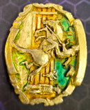 VTG 1981 Bergamot Brass Works Saddle Bronc Rodeo Ranch Cowboy Belt Buckle