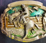 VTG 1981 Bergamot Brass Works Saddle Bronc Rodeo Ranch Cowboy Belt Buckle