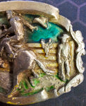 VTG 1981 Bergamot Brass Works Saddle Bronc Rodeo Ranch Cowboy Belt Buckle