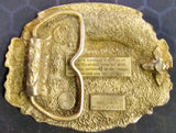 VTG 1981 Bergamot Brass Works Saddle Bronc Rodeo Ranch Cowboy Belt Buckle