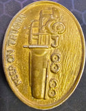 VTG "Keep on Trucking" Tanker Trucking Semi Truck Driver Brass Oval Belt Buckle
