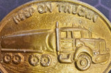 VTG "Keep on Trucking" Tanker Trucking Semi Truck Driver Brass Oval Belt Buckle
