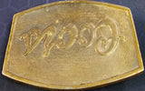 VTG 1970s Coors Brewing Script Logo Brass Tone Beer Advertising Belt Buckle